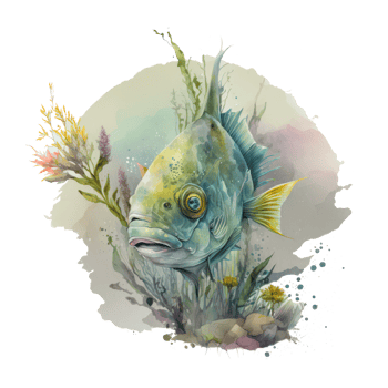 fish watercolor . AI Generated png