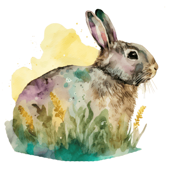 rabbit watercolor . AI Generated png