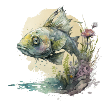 fish watercolor . AI Generated png