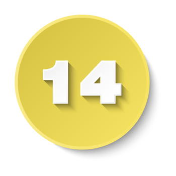 Bullet with number 14 png