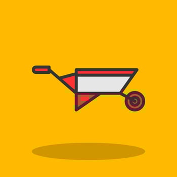 Wheelbarrow Vector Icon Design