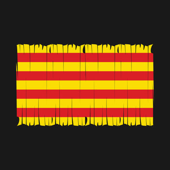 Catalonia Flag Brush Vector Illustration