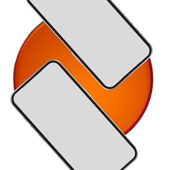 Mobile phone mockup orange background png