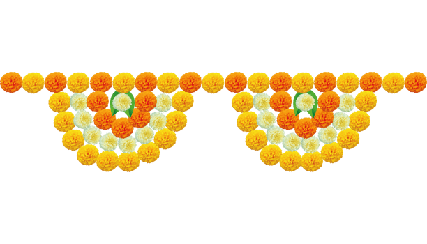 Toran marigold decoration diwali karwa choth indian festivals png
