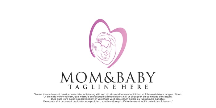 Vector mom and baby logo design vector with creative unique concept Premium Vector