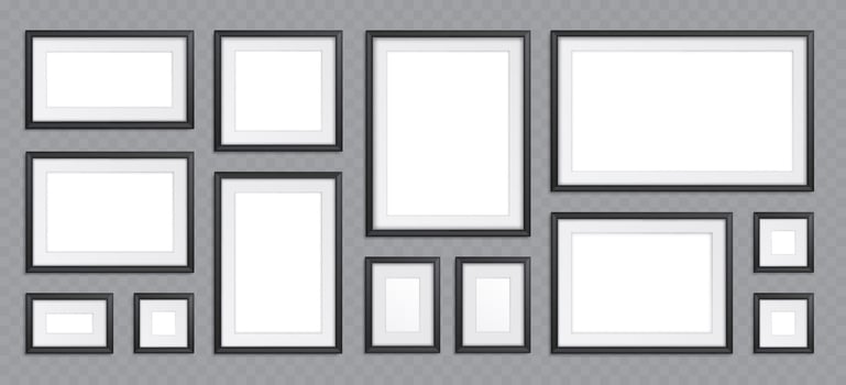 Composition of blank frames for pictures and photo vector