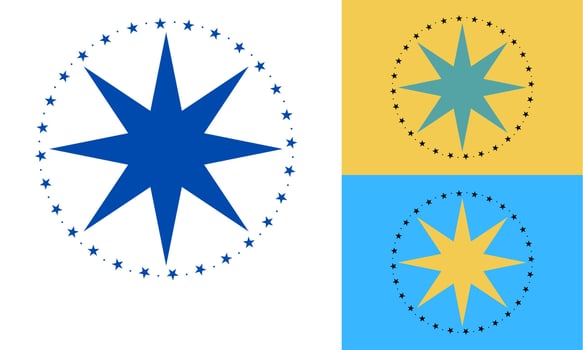 Compass logo vector design illustration. Brand identity emblem