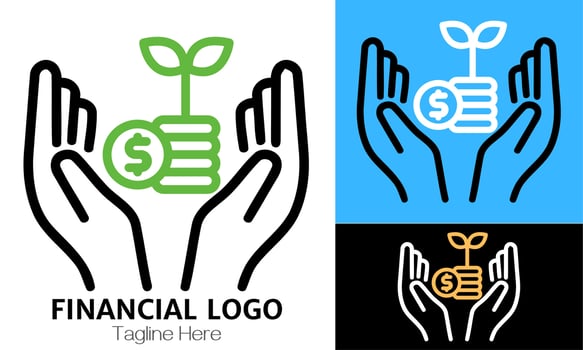 Finance logo minimalist design illustration. Brand identity emblem vector