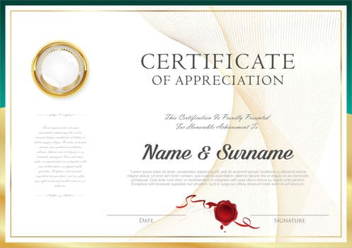 Certificate or Diploma of completion design template white background vector illustration