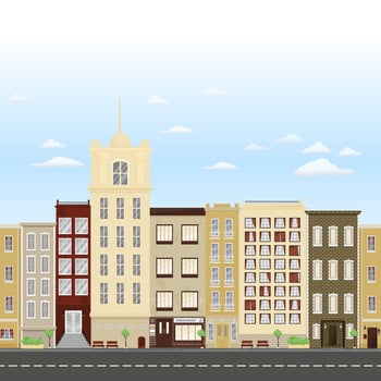 City Street seamless curb vector