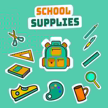 Stickers Pack school vector