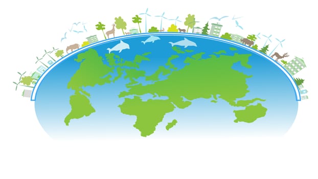 Clean green environment. Ecology concept and Environmental  design elements for sustainable energy development, Vector illustration Nature, ecology, organic, environment, banners.