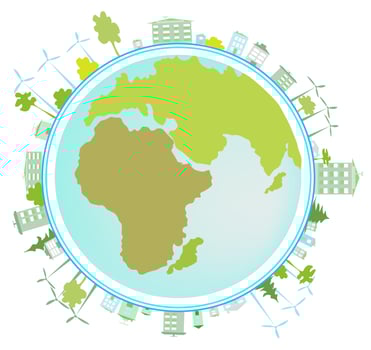 Clean green environment. Ecology concept and Environmental  design elements for sustainable energy development, Vector illustration Nature, ecology, organic, environment, banners.