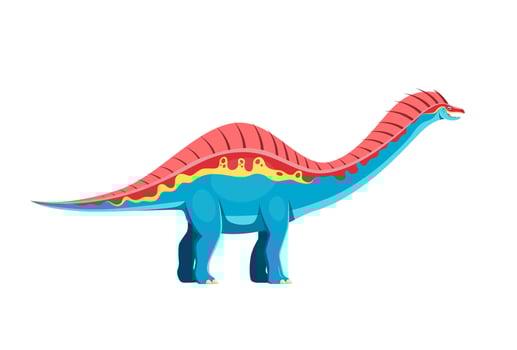 Cartoon Amargasaurus dinosaur funny character vector