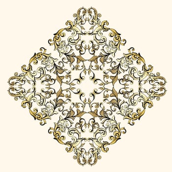 Vector damask vintage baroque scroll ornament swirl. Victorian monogram heraldic shield swirl. Retro floral leaf pattern border foliage antique acanthus calligraphy engraved tattoo. seamless pattern