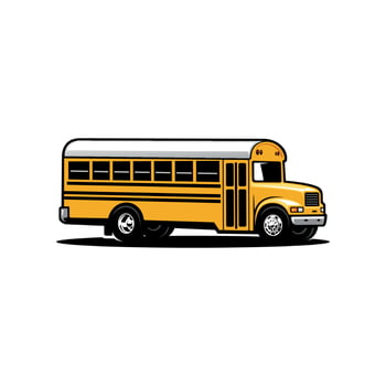 school bus illustration logo vector