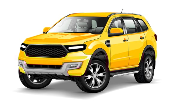 Realistic yellow sport two tone luxury car set on grey metallic background vector