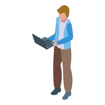 Freelancer icon isometric vector. Travel work vector