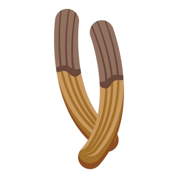 Chocolate churro icon isometric vector. Spain food vector