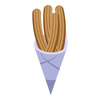 Chocolate churros icon isometric vector. Spain churro vector
