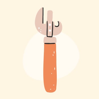 Can and bottle opener. Kitchenware handdrawn tool. vector