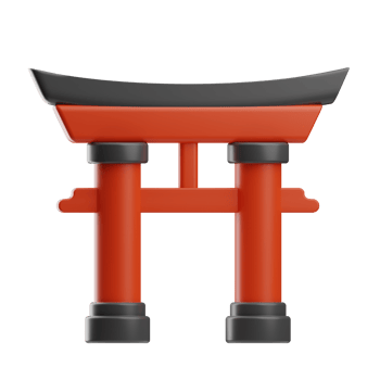 japanese objects gate illustration 3d png