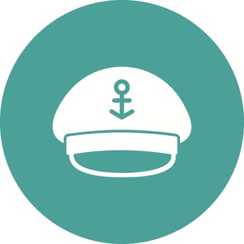 Captain Cap Vector Icon