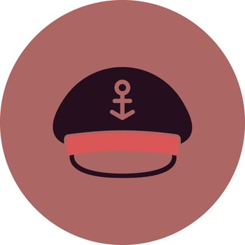 Captain Cap Vector Icon