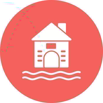 Flooded House Vector Icon