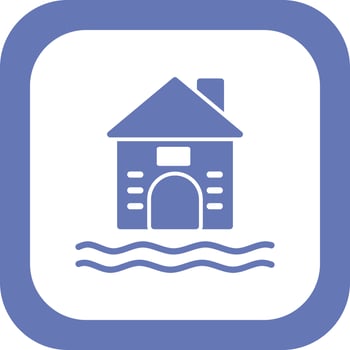Flooded House Vector Icon