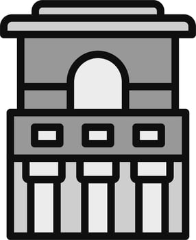Temple Of The Frescoesline Vector Icon
