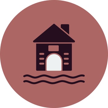 Flooded House Vector Icon