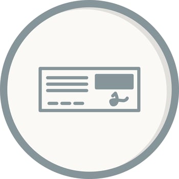 Bank Check Vector Icon