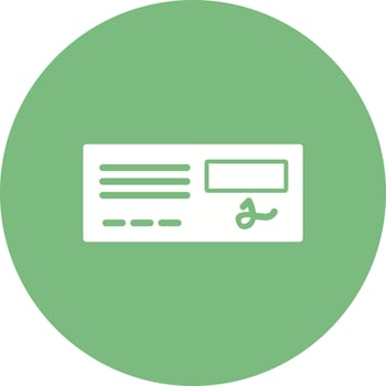 Bank Check Vector Icon
