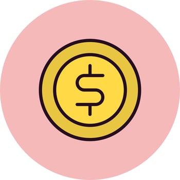 Dollar Coin Vector Icon