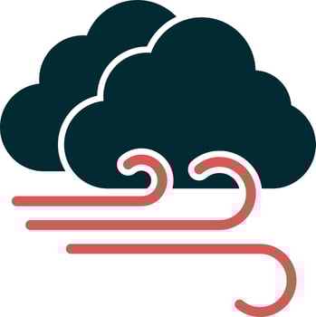 Cloudy Windy Vector Icon