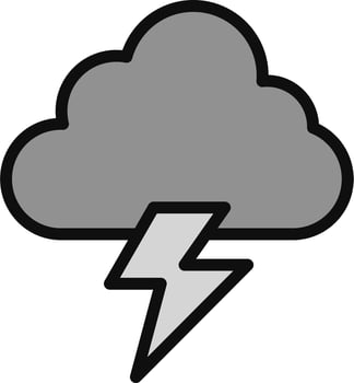 Cloud Lightning Vector Icon
