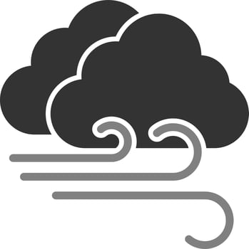 Cloudy Windy Vector Icon