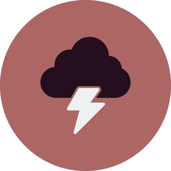 Cloud Lightning Vector Icon