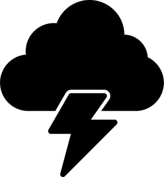 Cloud Lightning Vector Icon