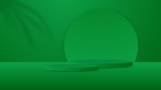 blank round pedestal. green circular podium for outstanding luxury product showcase display advertisement  on color background with minimal style in studio room vector