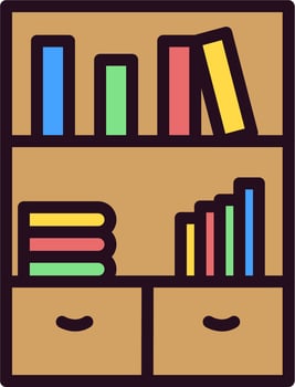 Bookshelf Vector Icon