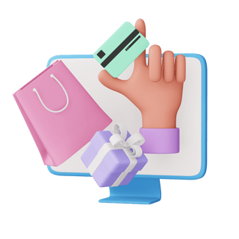Colorful shopping icon, icon 3d, 3d rendering png