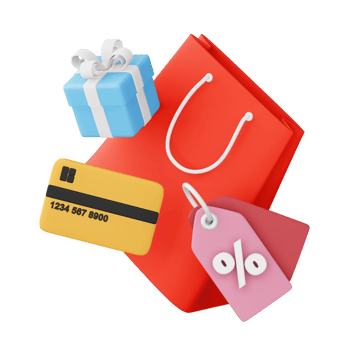 Colorful shopping icon, icon 3d, 3d rendering png