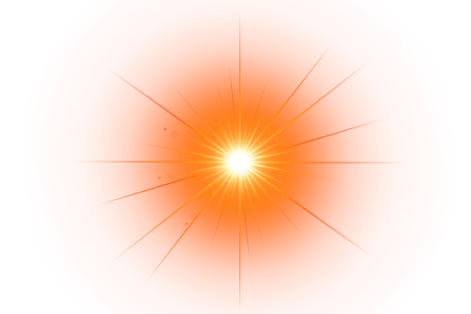 orange starburst lights Isolated on transparent background PNG file