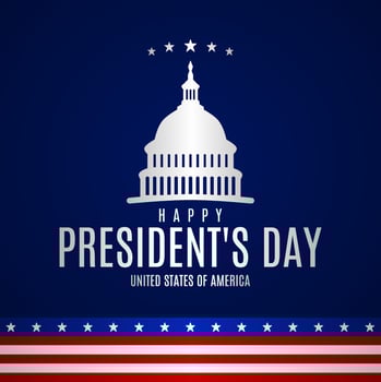Happy President's day USA lettering template. Vector illustration. Suitable for Poster, Banners, background and greeting card.