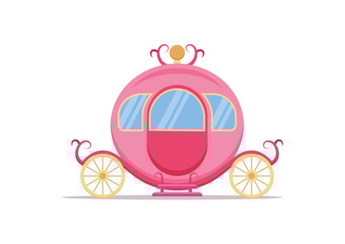 Princess Carriage Vector Clipart On White Background
