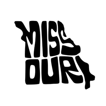 Missouri map typography. Missouri state map typography. Missouri  lettering. vector
