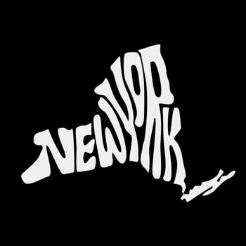 New york map typography. New york state map typography. New york lettering. vector