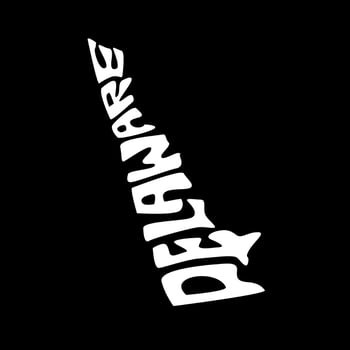 Delaware map typography. Delaware state map typography. Delaware lettering. vector